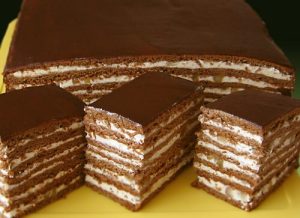 Chocolate striped cake