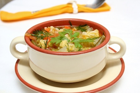 Soup with vegetables and chicken