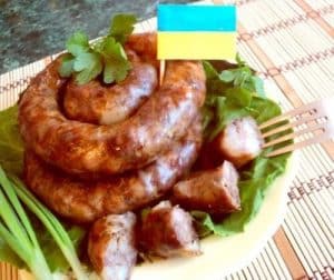 Pork sausage with salo