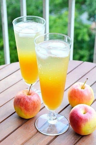 Apple cider champagne cocktail