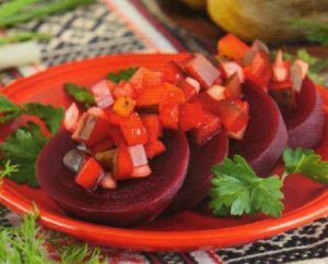 Beetroot and cucumber appetizer