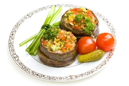 Vegetable marrows stuffed with meat