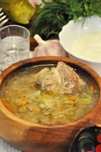 Ukrainian kapustniak (pork and pickled cabbage soup)