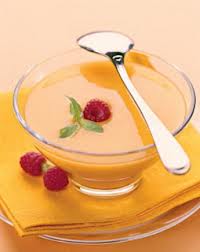 Cheese jelly with apricot juice