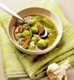 Chicken and brussel sprouts soup