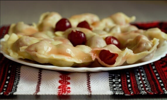 Varenyky with sour cherries