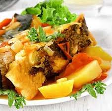 Fish, potato, and carrot stew