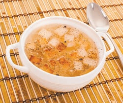 Beer and rye bread soup with white ground pepper