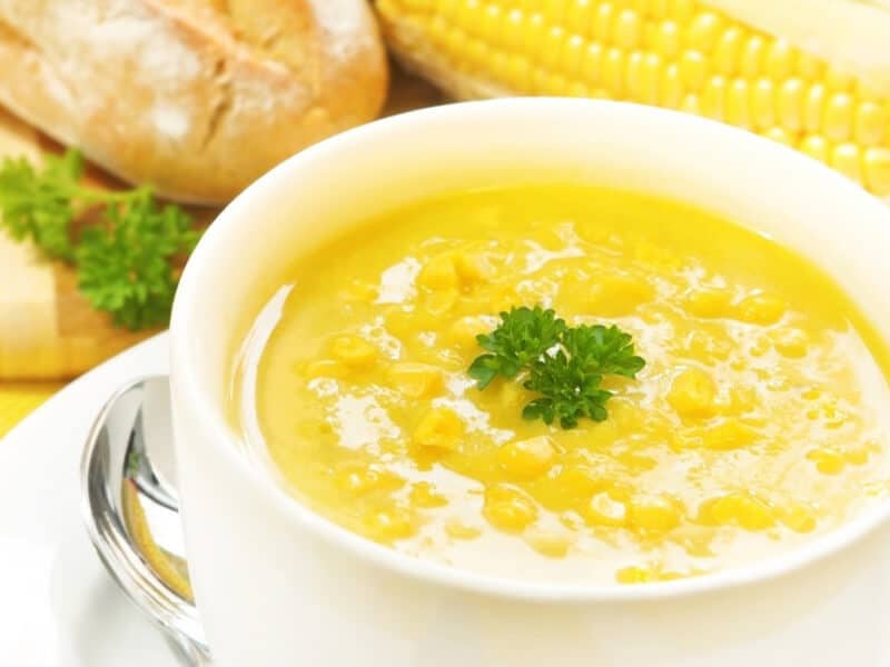Potato and sweet corn soup