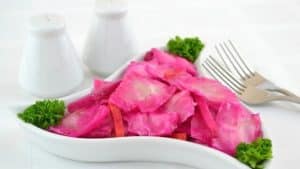 Marinated cabbage with carrot and beetroot