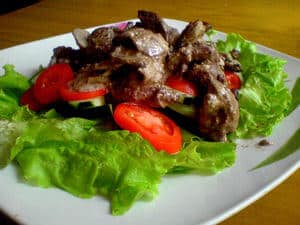 Goose liver salad