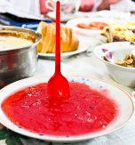 Ukrainian cranberry dessert Zhuravlynyk