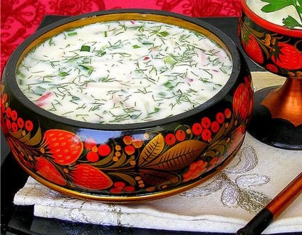 Traditional soup okroshka