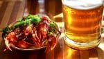 Boiled crawfish with white wine and tomato juice