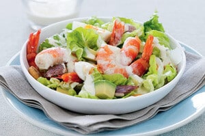 Light salad with seafood