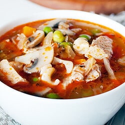 Soup with pork and vegetables