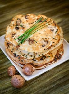 Pancakes with mushroom filling