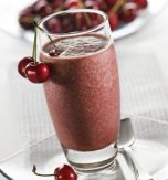 Cherry milk cocktail