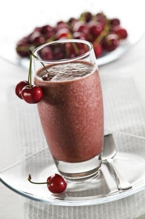 Cherry milk cocktail