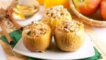 Baked apples stuffed with walnuts and raisins