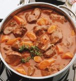 Meat stew with beans and pumpkin