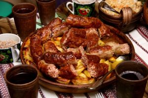 Pork sausage with potatoes