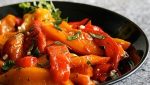Roasted bell peppers with garlic and olive oil