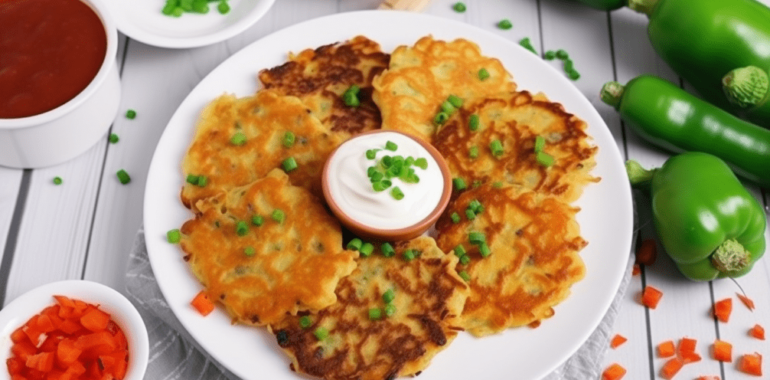 Deruny (Potato Pancakes) With Vegetables