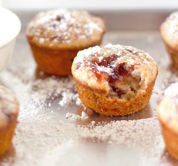 Jam cupcakes with candied fruits