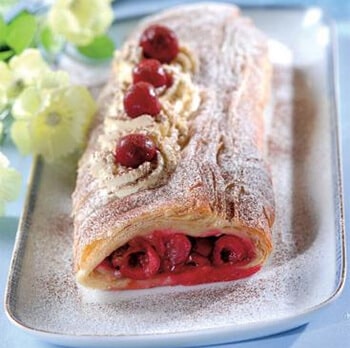 Cherry rolled cake