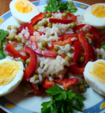 Pepper, Green Peas and Rice Salad