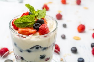 Berries and cream dessert