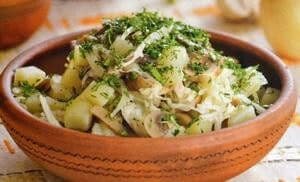Pickled cucumber and cabbage salad