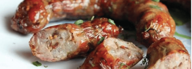 Pan-fried Sausage with Garlic and Dill