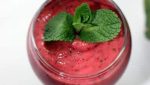 Strawberry, banana, and mint smoothie