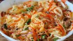 Calamari, cabbage, and mushroom salad