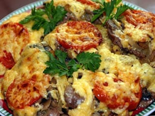 Baked Pork with Tomatoes and Cheese