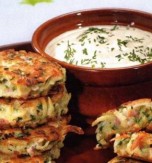 Potato Flapjacks with Ham, Cheese, and Dill