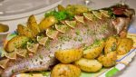Roasted mackerel and potatoes