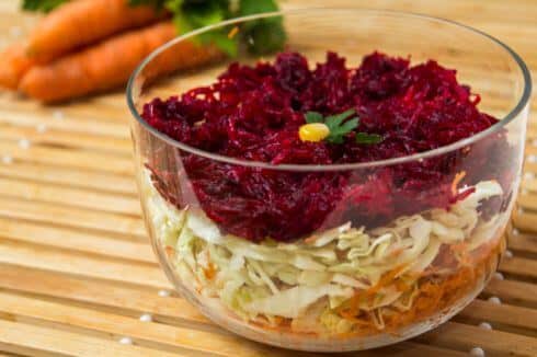 Cabbage, carrot, and beetroot salad