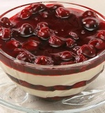 Cherry Kysil and Cream Dessert