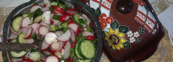 Radish, Cucumber, Spring Onion, and Parsley Salad