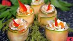 Vegetable and salmon appetizer ‘Candles’