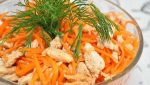 Carrot, cabbage, and chicken salad