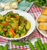 Potato, Green Pea, Carrot, and Vegetable Marrow Stew