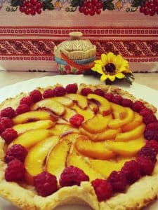 Peach and Raspberry Pie with Shortcrust Pastry