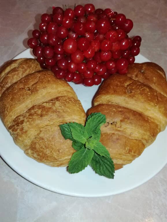 Croissants with guelder rose berry filling
