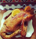 Orange and lemon roasted duck