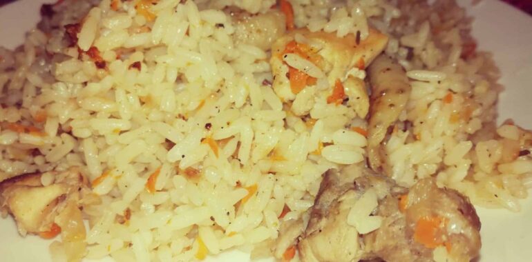 Chicken and carrot pilaf