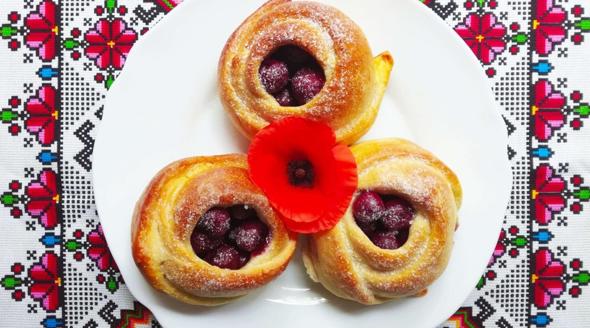 Buns with cherries